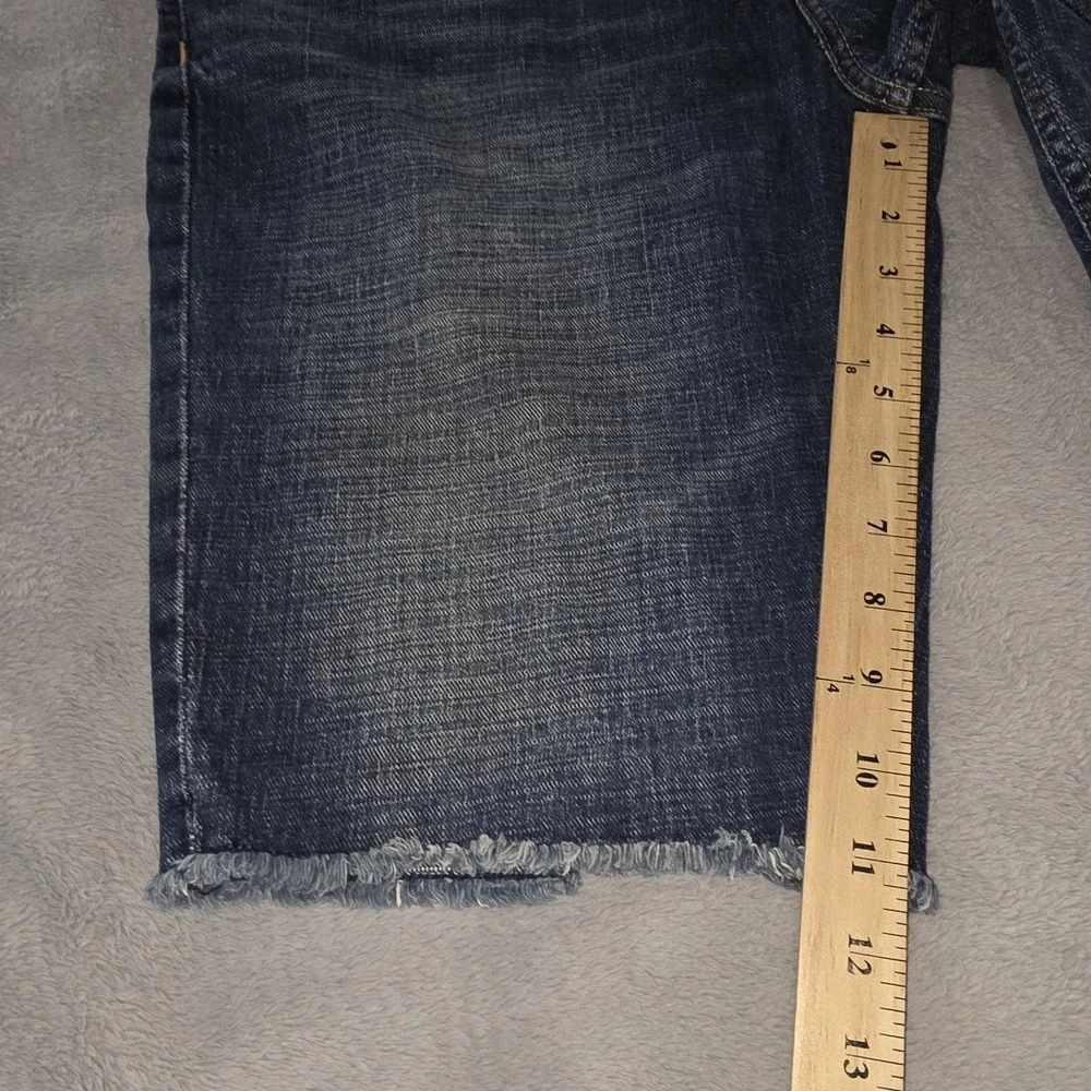 True Religion Jean Shorts 34W Ricky Super T Cut‎ Off Raw Hem Stretch 11